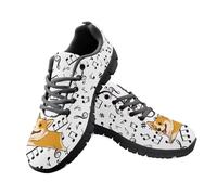 Jeiento Scarpe da ginnastica da donna, con lacci, comode, in rete, sportive, da corsa, da lavoro, Corgi Dogs, 37 EU