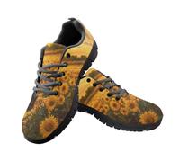 Jeiento Scarpe da ginnastica da donna, con lacci, da corsa, con motivo animale, casual, jogging, escursionismo, tennis, Cavallo Girasole Giallo, 38 EU