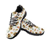 Jeiento Scarpe da ginnastica da donna, leggere, comode, da palestra, con lacci, stile casual, Foglia d'acero girasole, 44 EU