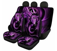 Jeiento - Set completo di 4 coprisedili per auto, modello drago, universale, adatto per furgoni e berlina, SUV, viola, accessori auto