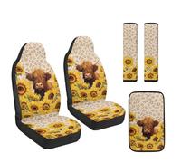 Jeiento Set di 5 coprisedili per auto, 2 pezzi, con cuscinetti per cintura di sicurezza, morbidi cuscini per braccioli e girasoli, universali, adatti alla maggior parte dei veicoli, SUV, camion