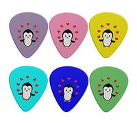 Jeiento Set di 6 plettri per chitarra triangolari, confezione da 6, simpatici pinguini da donna, accessori per chitarristi, tinta unita, 0,96 mm