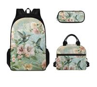 Jeiento Set di zaini 3 in 1 per la scuola con borsa termica per il pranzo, astuccio per matite, penne, zaino grande campus senior borsa a tracolla regolabile per ragazzi e ragazze scuola elementare,