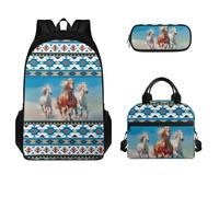 Jeiento Set di zaini 3 in 1 per la scuola con borsa termica per il pranzo, astuccio per matite, penne, zaino grande campus senior borsa a tracolla regolabile per ragazzi e ragazze scuola elementare,