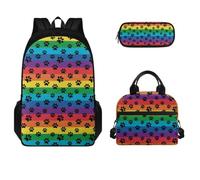 Jeiento Set di zaini 3 in 1 per la scuola con borsa termica per il pranzo, astuccio per matite, penne, zaino grande campus senior borsa a tracolla regolabile per ragazzi e ragazze scuola elementare,