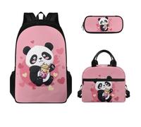 Jeiento Set di zaini 3 in 1 per la scuola con borsa termica per il pranzo, astuccio per matite, penne, zaino grande campus senior borsa a tracolla regolabile per ragazzi e ragazze scuola elementare,