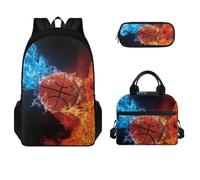Jeiento Set zaino Kawaii per ragazze borsa a tracolla borsa da viaggio per la scuola+borsa termica per pasti per la scuola borsa per il pranzo + astuccio di grande capacità, set di accessori per libri