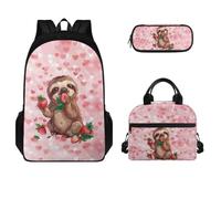Jeiento Set zaino Kawaii per ragazze borsa a tracolla borsa da viaggio per la scuola+borsa termica per pasti per la scuola borsa per il pranzo + astuccio di grande capacità, set di accessori per libri