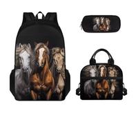 Jeiento Set zaino Kawaii per ragazze borsa a tracolla borsa da viaggio per la scuola+borsa termica per pasti per la scuola borsa per il pranzo + astuccio di grande capacità, set di accessori per libri