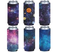 Jeiento Starry Sky può raffreddare le maniche per lattine di birra, confezione da 6 pezzi, copertura pieghevole per soda Coolies, maniche personalizzate per sublimazione fai da te