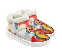 Jeiento Stivali da donna con motivo animale, stivaletti invernali alla caviglia, stivali da neve, comodi e caldi e soffici, scarpe antiscivolo per attività all'aperto, Colorato Cane Pittura A Olio, 43