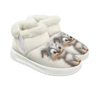 Jeiento Stivali da donna con motivo animale, stivaletti invernali alla caviglia, stivali da neve, comodi e caldi e soffici, scarpe antiscivolo per attività all'aperto, Adorabel Cat, 34 EU