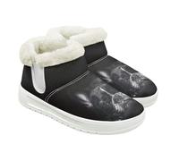 Jeiento Stivali da donna con motivo animale, stivaletti invernali alla caviglia, stivali da neve, comodi e caldi e soffici, scarpe antiscivolo per attività all'aperto, Bulldog francese nero, 40 EU