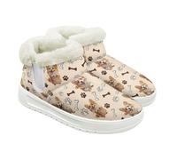 Jeiento Stivali da donna con motivo animale, stivaletti invernali alla caviglia, stivali da neve, comodi e caldi e soffici, scarpe antiscivolo per attività all'aperto, Simpatico cane Corgi, 43 EU