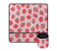 Jeiento Tappetino impermeabile per macchina da cucire con piccola borsa rimovibile per macchina da cucire tappetino organizer per accessori per macchine da cucire, Rosso Cartoon Fragola, Organizer per