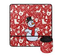 Jeiento Tappetino per macchina da cucire a tema natalizio con pupazzi di neve per tavolo, stampa a tema natalizio, organizer con tasche multiple e piccola borsa portaoggetti, decorazione natalizia