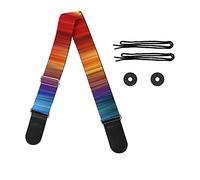 Jeiento Tracolla per chitarra con cinghia di regolazione per riporre plettri per chitarra, regalo per gli amanti della chitarra, Arcobaleno, M