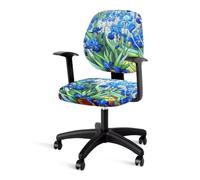 Jeiento Van Gogh Iris Copertura per sedia da ufficio in tessuto resistente ed elastico, per sedia direzionale e braccioli girevoli con braccioli girevoli, rivestimento in tessuto morbido, decorazione