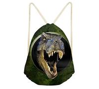 Jeiento - Zaino con coulisse per uomo e donna, stile casual, T-Rex, S
