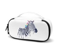 Jeiento Zebra Borsa isolata per forniture diabetiche con manico superiore Cuori colorati Custodia da viaggio per kit diabetici Borsa per riporre le medicine fresche durante i viaggi