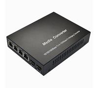 Jeirdus Gigabit Ethernet convertitore di media a fibra ottica con 2 slot SFP a 4 porte RJ45, 10/100/1000M