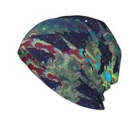 JEJEA A Puff in Time Weed Marijuana Print Knit Beanie caldo cappello invernale, doppio strato teschio cappello per uomo donna cappello lavorato a maglia per adulti nero