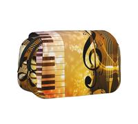 JEJEA Adluts - Astuccio multiuso con stampa di note musicali, per pianoforte, violino, matite e matite, Nero , Taglia unica, Beauty case