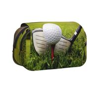JEJEA Adluts - Astuccio multiuso per penne e matite con stampa a pallina da golf, per matite e trucchi, Nero , Taglia unica, Beauty case