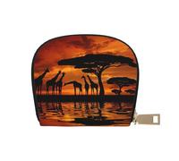 JEJEA Africa Giraffe Majestic Tree Print Portafoglio porta carte di credito, piccolo portafoglio porta carte con cerniera, porta carte in pelle, bianco, Taglia unica