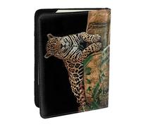 JEJEA African Wildlife Leopard on Rock Print Travel Organizer Porta carte di credito passaporto BookPassaporto Holder Cover Portafoglio per Viaggi, Nero , Taglia unica