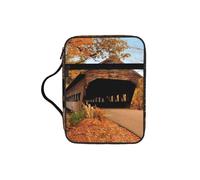 JEJEA Albany - Custodia grande per la Bibbia con stampa a ponte coperto, da donna, con tasca con cerniera e manico