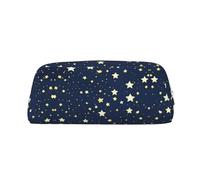 JEJEA Astuccio in pelle blu navy con stampa cielo e stelle, grande capacità astuccio per matite astuccio per cancelleria penna, borsa versatile per il trucco, Argento, Taglia unica, Beauty case