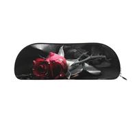 JEJEA Astuccio in pelle con stampa di rose nere gotiche con cerniera, astuccio, astuccio per matite, astuccio per matite, astuccio per trucchi e cosmetici, Oro, Taglia unica, Beauty case