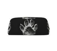 JEJEA Astuccio in pelle con stampa di zampe, astuccio per matite di grande capacità, borsa per penne per cancelleria, borsa versatile per il trucco, Oro, Taglia unica, Beauty case