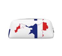 JEJEA Astuccio in pelle con stampa mappa della bandiera della Thailandia, astuccio per matite di grande capacità, borsa per penne per cancelleria, borsa versatile per il trucco, Oro, Taglia unica,