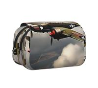 JEJEA Astuccio per penne e matite con stampa di aeroplano della Seconda Guerra Mondiale 2, scala standard, 2_00 pezzi, per matite e trucchi, multiuso, per Adluts, Nero , Taglia unica, Beauty case