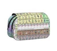 JEJEA Astuccio portapenne, astuccio per matite con stampa con tavola periodica degli elementi, astuccio per matite e trucchi, organizer multiuso per Adluts, Nero , Taglia unica, Beauty case