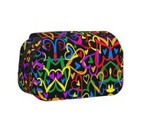 JEJEA Astuccio portapenne con stampa arcobaleno Gay Pride per matite e trucchi multiuso per Adluts, Nero , Taglia unica, Beauty case