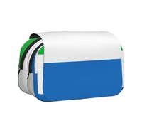 JEJEA Astuccio portapenne con stampa bandiera della Sierra Leone, per matite e trucchi, organizer multiuso per Adluts, Nero , Taglia unica, Beauty case