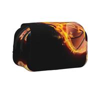 JEJEA Astuccio portapenne con stampa basket on fire per matite e trucchi multiuso per Adluts, Nero , Taglia unica, Beauty case