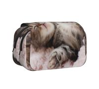 JEJEA Astuccio portapenne con stampa di gatto addormentato per matite e trucchi, organizer multiuso per Adluts, Nero , Taglia unica, Beauty case