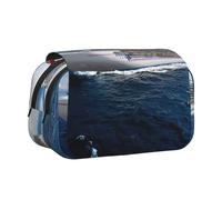 JEJEA Astuccio portapenne con stampa di navi da crociera, astuccio per matite e trucchi, organizer multiuso per Adluts, Nero , Taglia unica, Beauty case