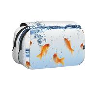 JEJEA Astuccio portapenne con stampa di pesce nell'acqua, portapenne, astuccio per matite e trucchi, organizer multiuso per Adluts, Nero , Taglia unica, Beauty case