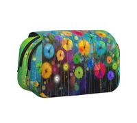 JEJEA Astuccio portapenne in stile astratto con fiori colorati, portapenne per matite e trucchi, organizer multiuso per Adluts, Nero , Taglia unica, Beauty case