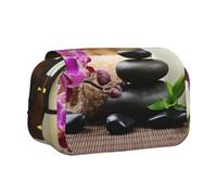 JEJEA Astuccio portapenne Zen Stone Print per matite e trucchi, multiuso, per Adluts, Nero , Taglia unica, Beauty case