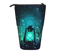 JEJEA Astuccio telescopico multifunzione con stampa di lucciole e lanterne, astuccio carino per cancelleria, portapenne e cosmetici, Nero , Taglia unica, Organizer per borse