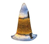 JEJEA Autunno Erba Dorata Paesaggio Stampa Halloween Cosplay Festa di Natale Abiti Con Cappuccio Mago Veste Halloween Mantello Rinascimento Medievale