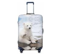 JEJEA Baby Polar Bear Stampa Valigie Copertura Protettiva Bagagli Da Viaggio Copertura Bagagli Lavabile Anti-Graffio, Nero , XL
