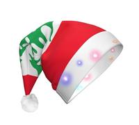 JEJEA Bandiera Del Libano Stampa Cappello di Babbo Natale Adulto Led, Cappello Di Natale Con Luci Per Le Donne E Gli Uomini Di Capodanno Forniture Del Partito