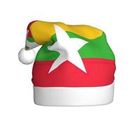 JEJEA Bandiera del Myanmar Stampa Gorros De Navidad Para Adultos, Cappelli di Babbo Natale per Divertenti, Novità Cappelli di Natale, Per Festa di Natale